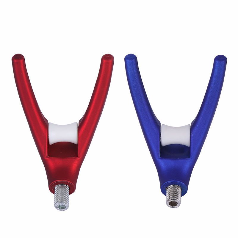 炫彩款羊角支架头夜光竞技通用配件丫头蝴蝶头钓鱼竿支架炮台架杆