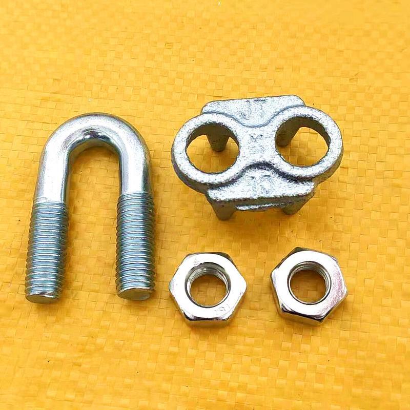 m3(100个)适用3毫米钢丝绳 国标镀锌钢丝绳卡头 卡头螺丝 钢丝绳索u型