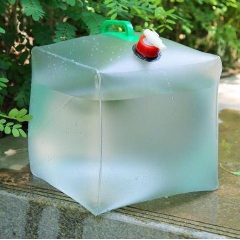 便携水袋20l 20l折叠水袋户外便携式透明水桶车载旅游露营装水袋野外