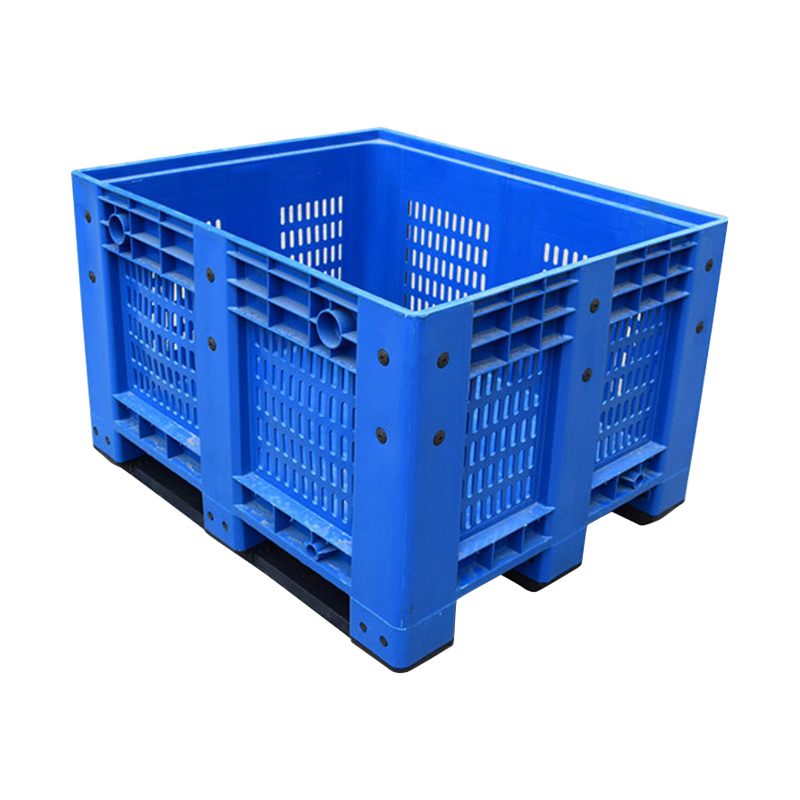 翌嘉YJ4121752塑料卡板箱叉车移动周转箱 网格卡板蓝色 1200*1000*760高清大图
