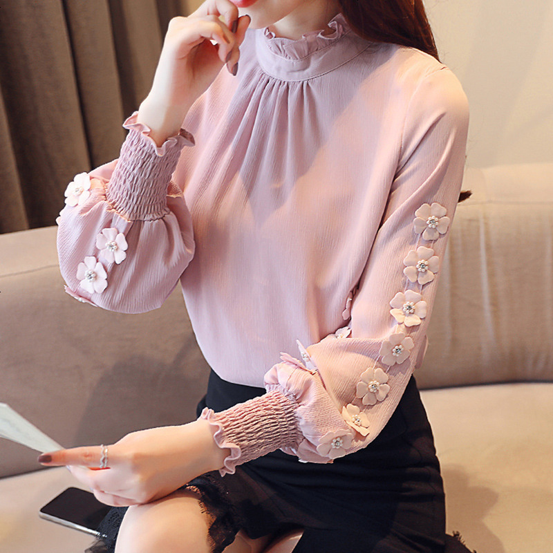 秋装女装2019新款潮流长袖雪纺衫上衣服超仙时尚气质洋气小衫秋款