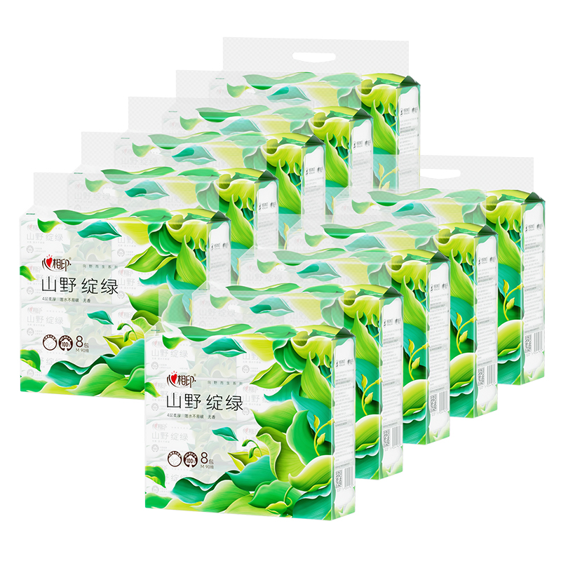 心相印向野而生高端软抽 无香4层90抽M码加大面巾纸8包10提80包整箱DT43090-10T