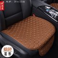 汽车坐垫新款单片布艺座垫无靠背三件套透气防滑免绑四季通用座垫_13 默认尺寸 棕色-单片-菱形