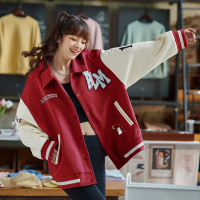 [2.5折价110元]唐狮新款棒球服外套女春秋季美式复古百搭夹克炸街女短外套