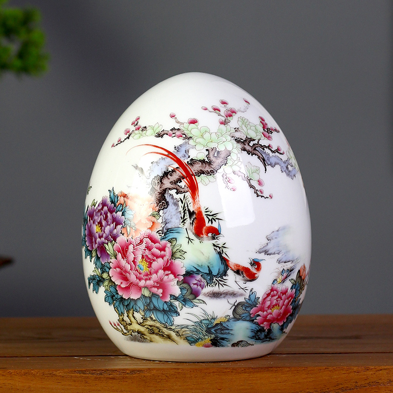 景德镇陶瓷花瓶鸡蛋摆件客厅装饰品摆设品小创意家居电视柜工艺品
