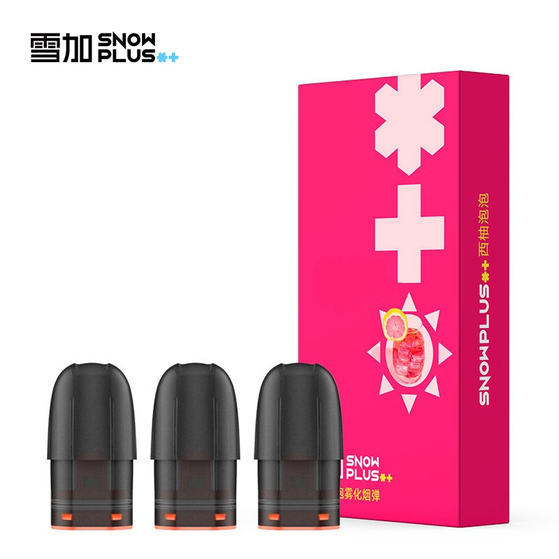 雪加snowplus 电子烟烟弹 烟油换弹 雾化弹 雾化器(每盒包含3颗)西柚泡泡3颗