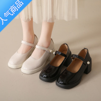 SUNTEK小众玛丽珍女鞋女夏季厚底增高法式单鞋甜酷复古高跟鞋增高小皮鞋