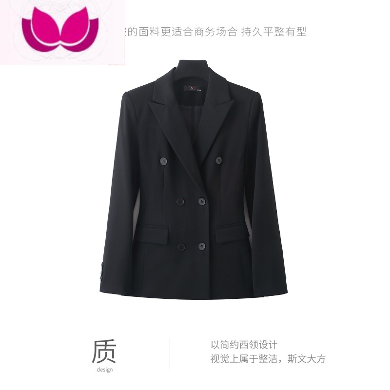 七斓藏青色西装套装女职业装气质通勤高级感正装面试职场工作服小西藏 L 黑色西装