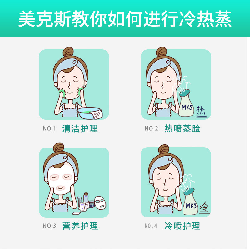美克斯(MKS)蒸脸器 NV8388 美容仪家用纳米离子喷雾雾化蒸脸机蒸面器深层清洁保湿补水仪果蔬冷热喷 宝石绿
