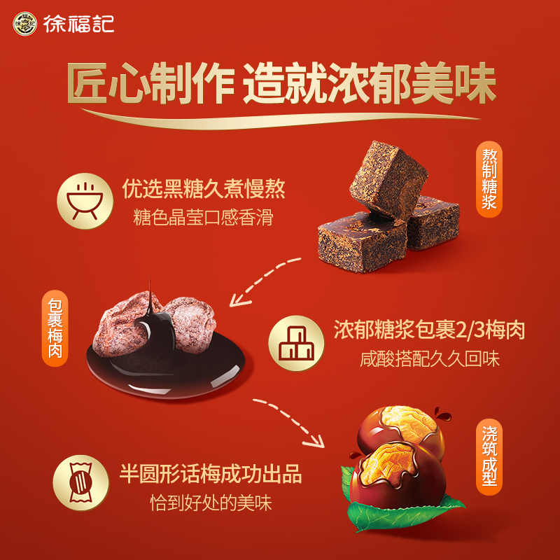 徐福记黑糖话梅糖468g袋装黑糖酸甜话梅糖硬糖婚庆喜糖新年糖