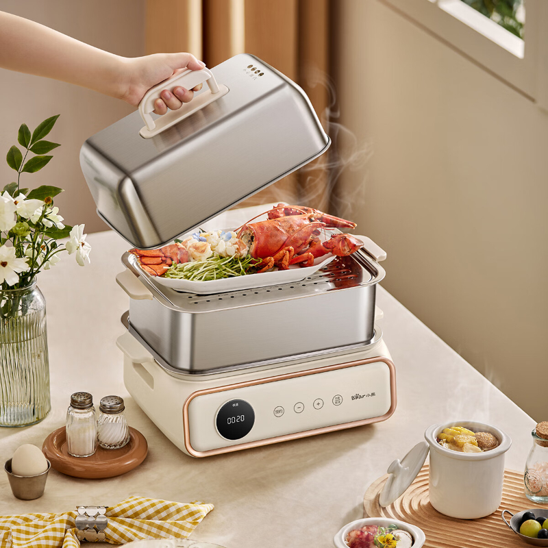 小熊(bear) DZG-P20Q5 电蒸锅 多功能家用三层蒸煮一体锅高清大图