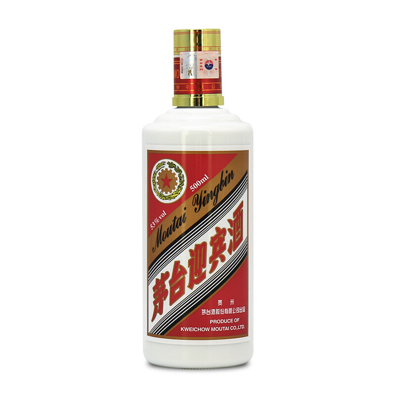 茅台迎宾53度白酒500ml*6瓶 整箱装口感酱香型