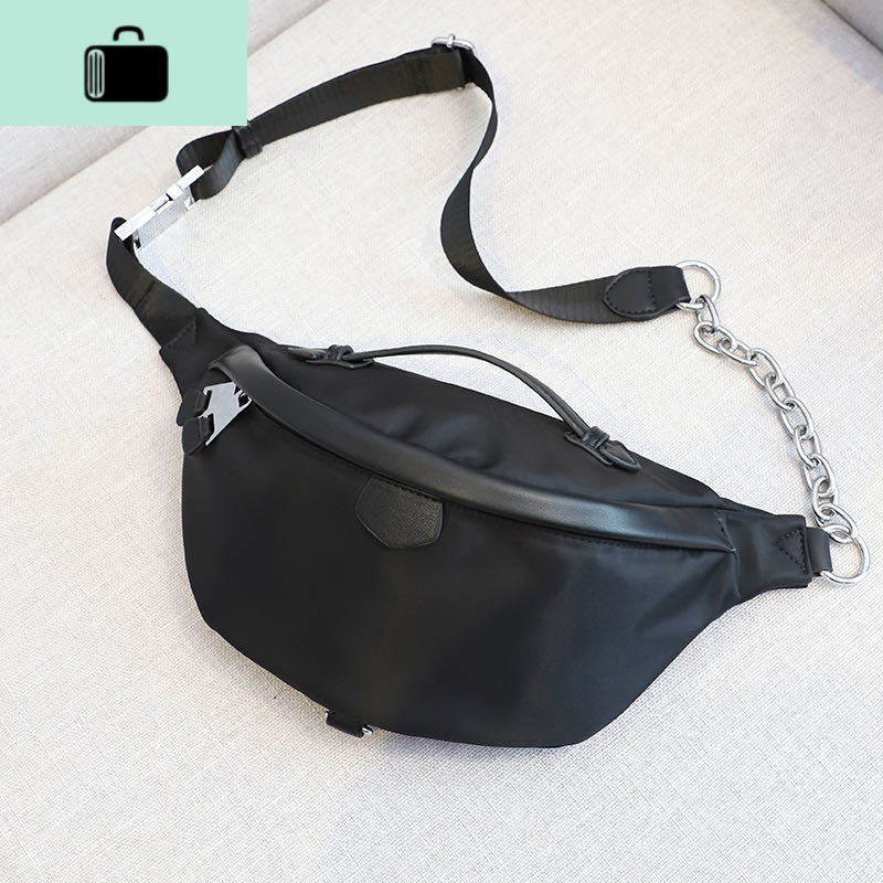 今年流行新款尼龙布休闲单肩斜挎胸包百搭时尚牛津布腰包蹦迪包女new