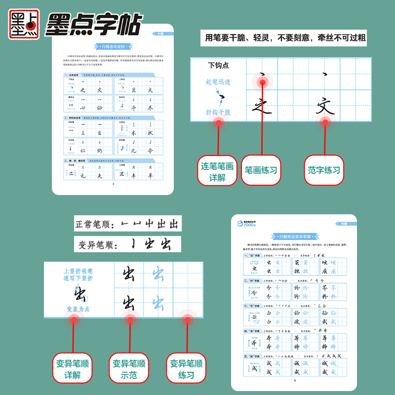 通用规范汉字7000字 行楷 [正版] 荆霄鹏行楷字帖通用规范汉字7000字常用字楷体字帖初学者硬笔书法教程初中生高中生高清大图