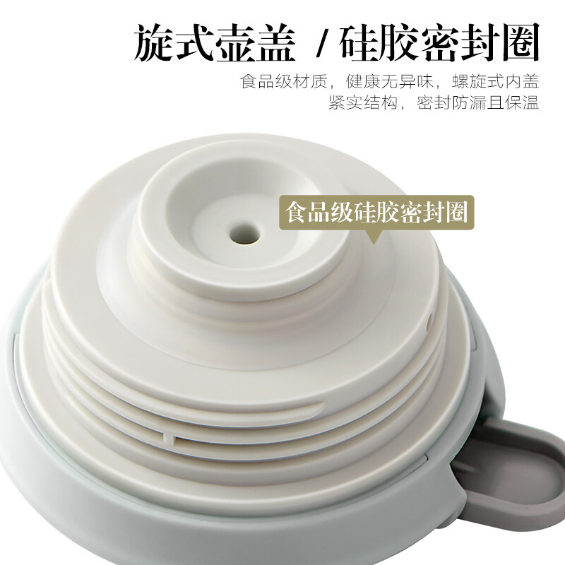 JEKO&JEKO 保温壶家用热水瓶开水瓶玻璃内胆保温瓶小暖壶暖瓶户外旅行保温杯车载水壶1L灰色 SWH-1603高清大图