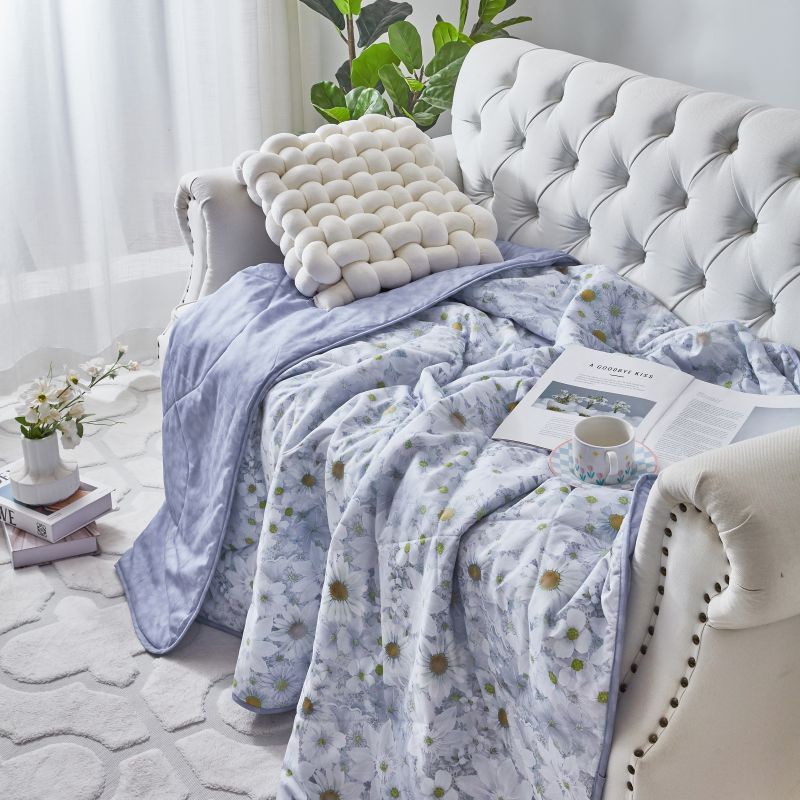 梦洁家纺 纯棉薄荷抗菌夏被:小雏菊 150x200cm高清大图