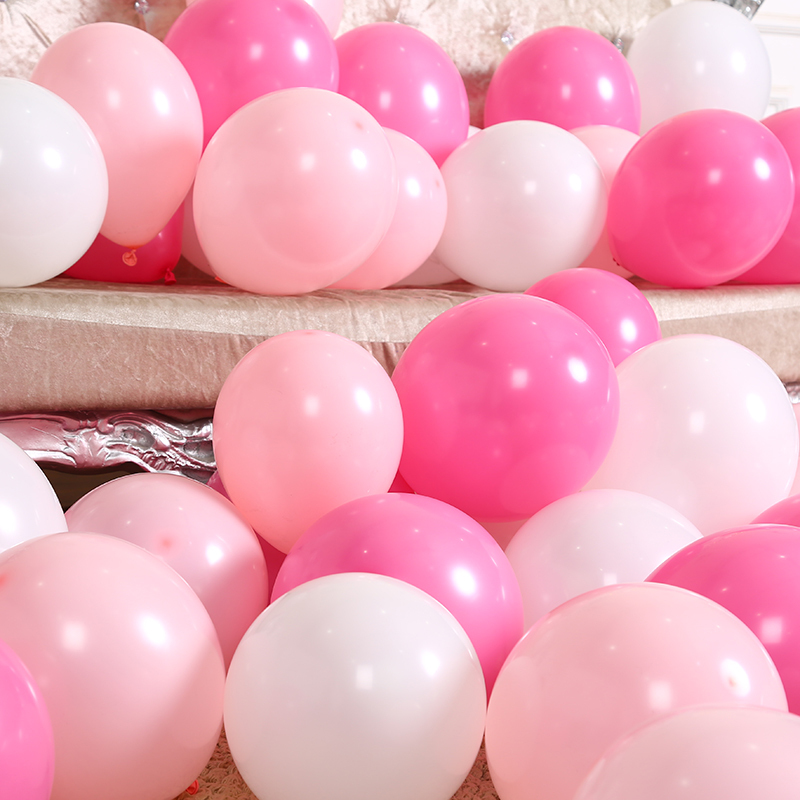 气球结婚礼汽球装饰场景布置 婚庆马卡龙儿童100个装生日派对婚房 花色混色100个