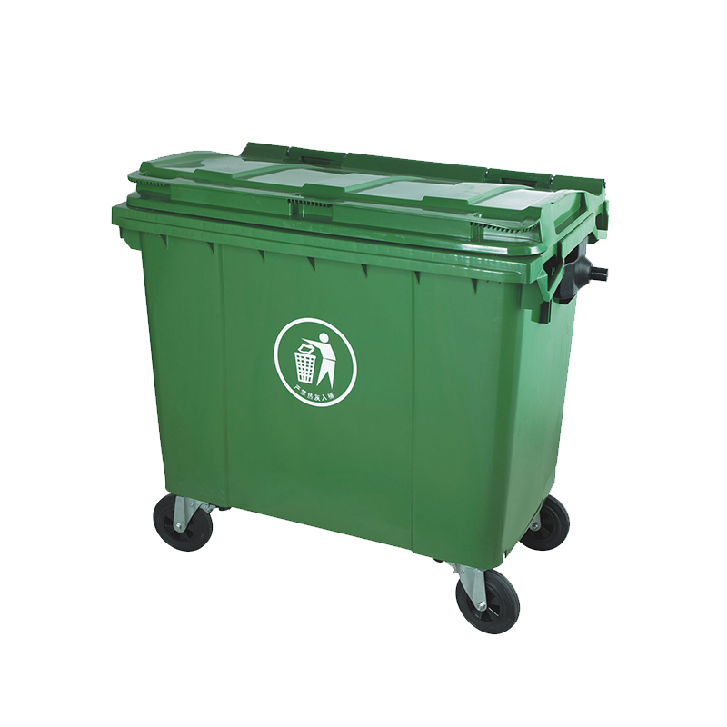 厂直销660L塑料垃圾桶带轮子可配铁耳朵加厚环卫垃圾桶可挂车高清大图