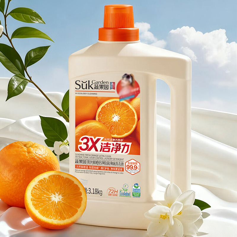 蔬果园洗衣液3.18kg阳光鲜橙倍净除菌净味SGY0919高清大图