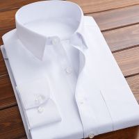 2019春季男士衬衣商务衬衫男长袖工装职业正装秋季白衬衫修身纯色青年衬衫 威珺