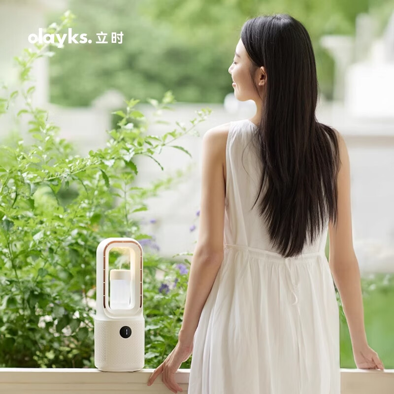 OLAYKS智能调速静音节能桌面无叶风扇OLK-F12D带香薰加湿长效耐用高清大图