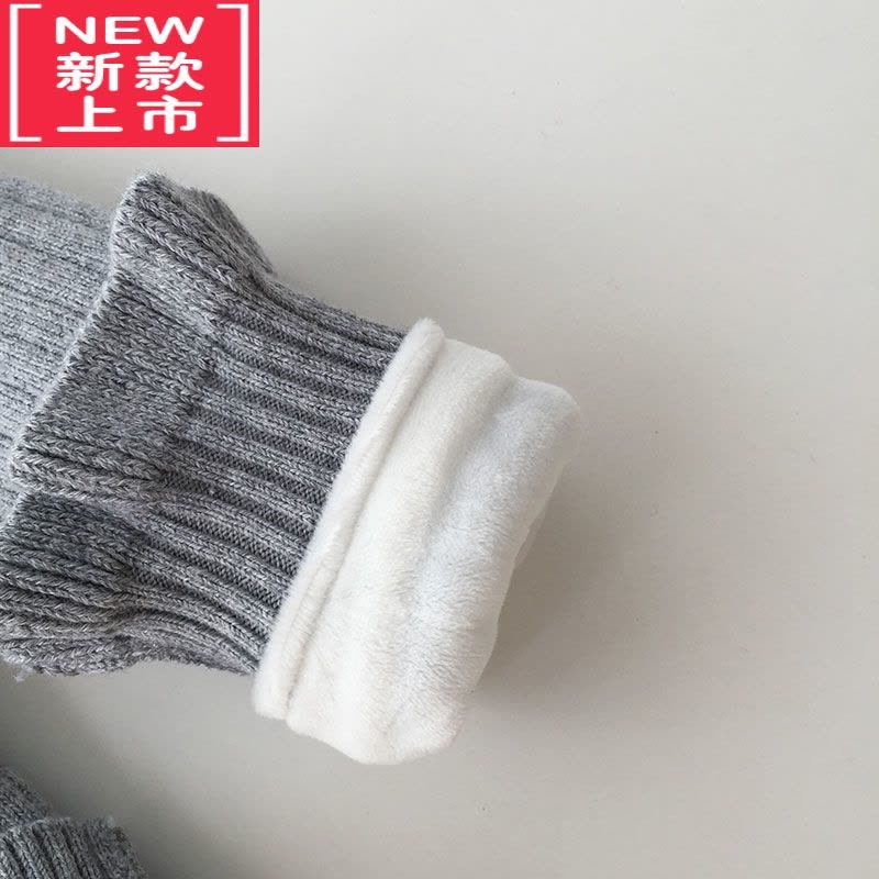 可莉允冬季宝宝加绒毛衣保暖套头上衣女童加厚针织衫婴儿打底衫洋气内搭图片