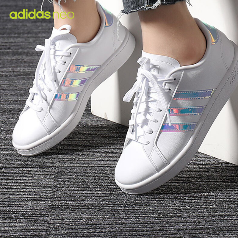 阿迪达斯(adidas)运动休闲鞋adidas阿迪达斯女鞋2019夏季新款运动鞋GRAND COURT休闲鞋EE9689 【价格图片品牌报价】-苏宁易购胜道官方旗舰店