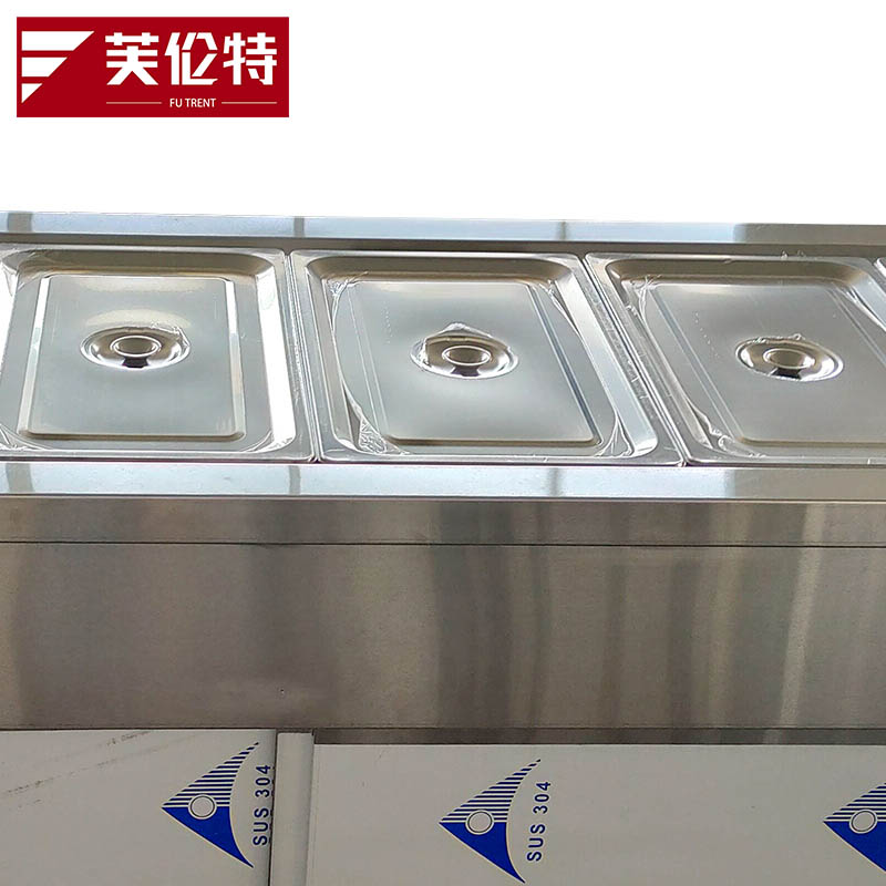 芙伦特商用快餐保温售饭台6格 保温餐车台式304不锈钢快餐车食堂加热台分餐台快餐柜车 工程款FLT-6SMG高清大图