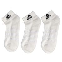 adidas阿迪达斯男女运动袜子到脚踝白色三双装