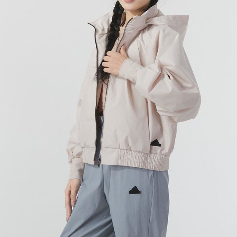 adidas/阿迪达斯连帽外套运动休加绒保暖梭织女装夹克IM8842 CIa高清大图