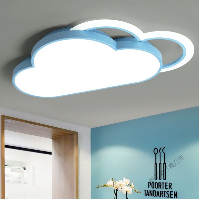 苏宁放心购 儿童房 吸顶灯卧室灯简约现代男孩女孩个性创意云朵公主灯饰图片