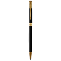派克(PARKER)新品卓尔磨砂黑杆金夹原子笔