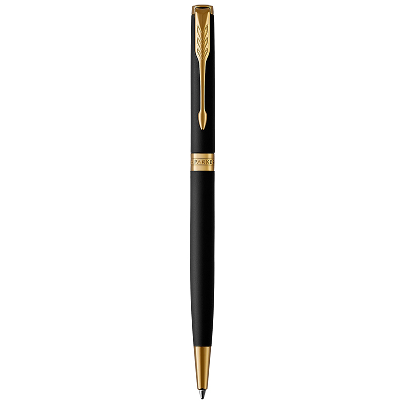 派克(PARKER)新品卓尔磨砂黑杆金夹原子笔
