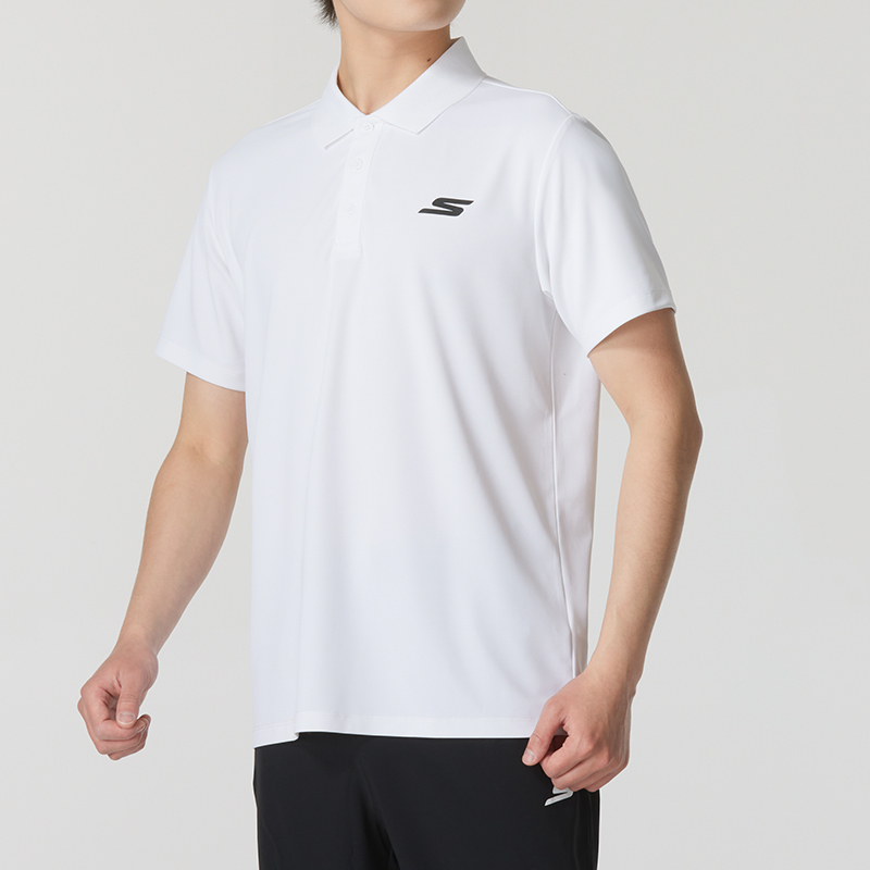 Skechers斯凯奇男子新款舒适简约透气运动短袖T恤P122M053-0018 ZP