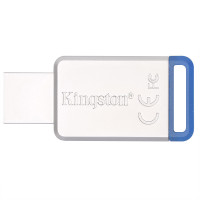 金士顿（KINGSTON）USB3.1 64GB 金属U盘 DT50 蓝色(赠送运费险)