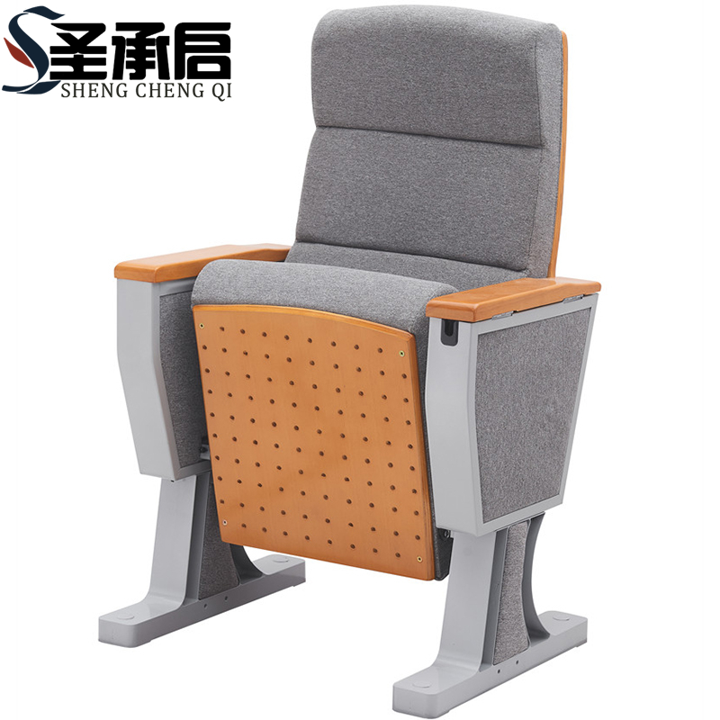 圣承启 礼堂椅 灰色把高清大图