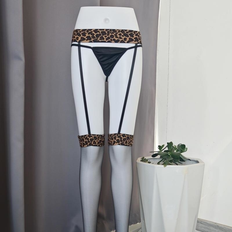 长夜漫漫情趣内衣性感豹纹情趣丝袜过膝吊带一体袜大腿袜女7001高清大图