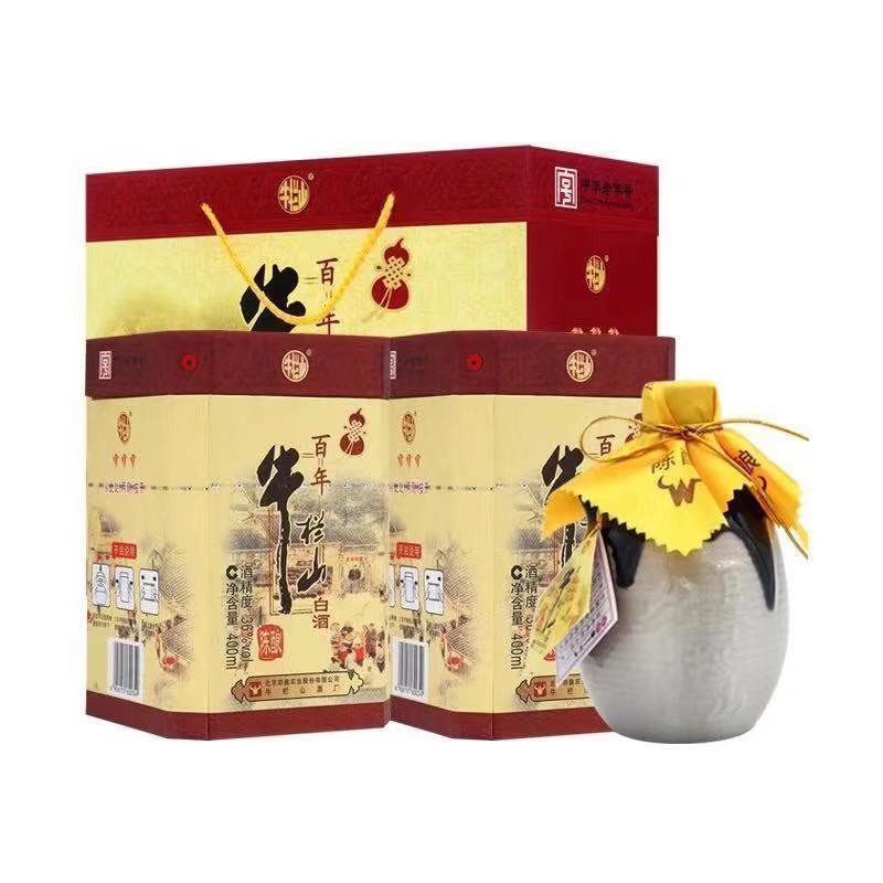 北京牛栏山二锅头白酒52度百年陈酿三牛400ml*6瓶浓香型高度整箱装