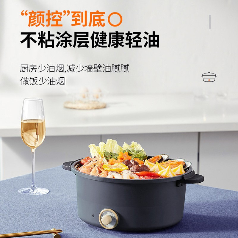 九阳(Joyoung)电火锅多功能家用3升L电热锅电炖锅HG30-G632 夜曲蓝