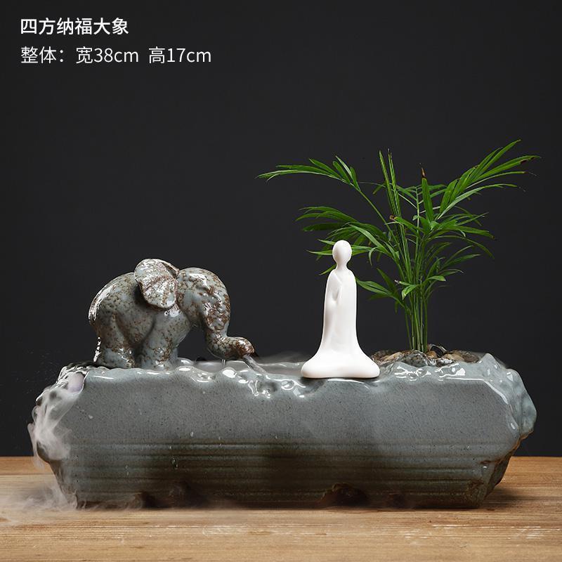 美帮汇创意流水器喷泉摆件家居客厅办公室加湿器开业礼品高清大图