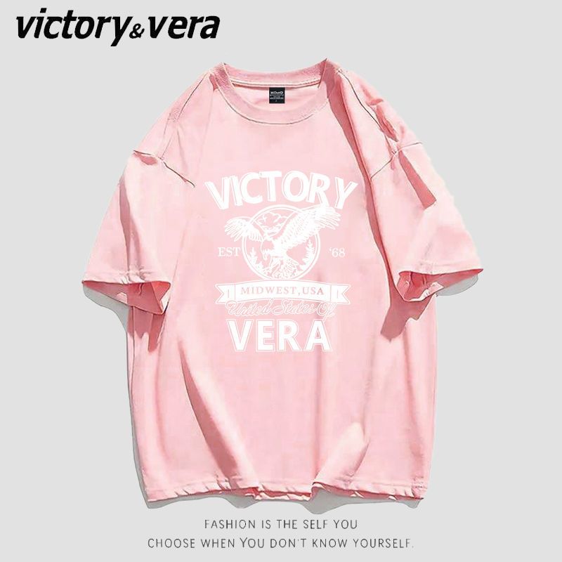 VICTORYVERAins潮美式复古短袖T恤女夏2022新款宽松港风甜辣上衣