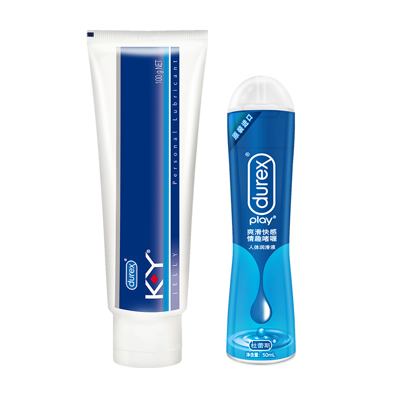 杜蕾斯(Durex) K-Y润滑剂100g+快感润滑液50ml 人体润滑液 男女用夫妻成人情趣性用品 进口K-Y