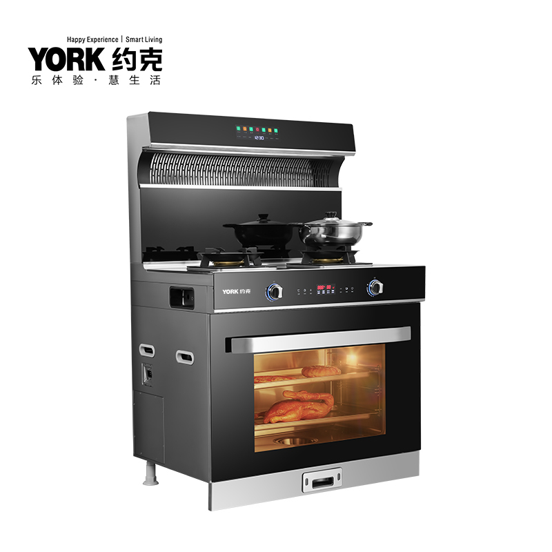 约克(YORK)智能集成灶YK-J31ZK厨房家用蒸烤燃气灶一体 大风力烟机 高温消毒 天然气/液化气可选