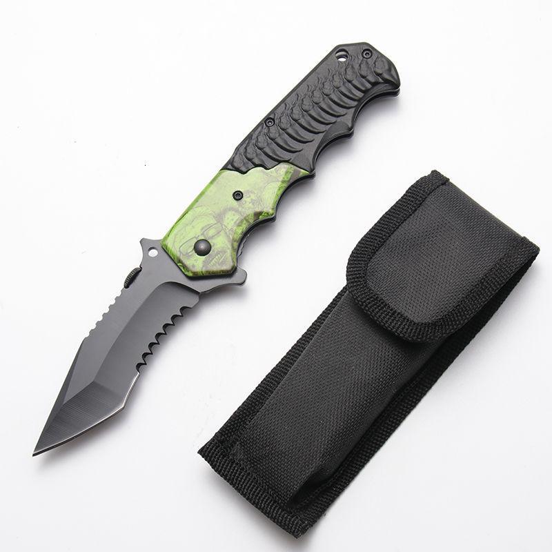 狩猎者绿色户外多功能刀随身折叠刀防身迷你小刀高硬度刀具家用水果刀