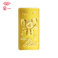 金一 AU9999鼠年工艺5克金条 金砖金块5g黄金金条足金999.9 投资收藏系列 支持回购AC024 5克