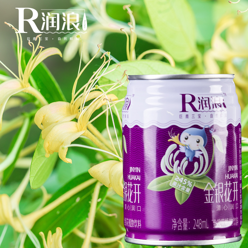 [润浪]银花甜杏枸杞原浆浓缩果汁饮料果味易拉罐248ml*8瓶装