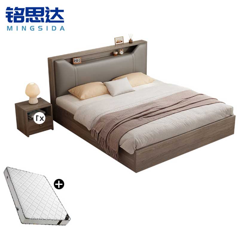 铭思达实木软 包床高清大图