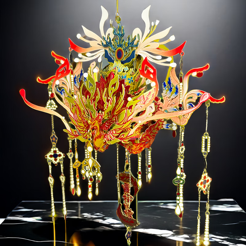 维诺亚绝美凤冠立体金属拼装模型手工DIY成人玩具艺术礼物摆件积木高清大图