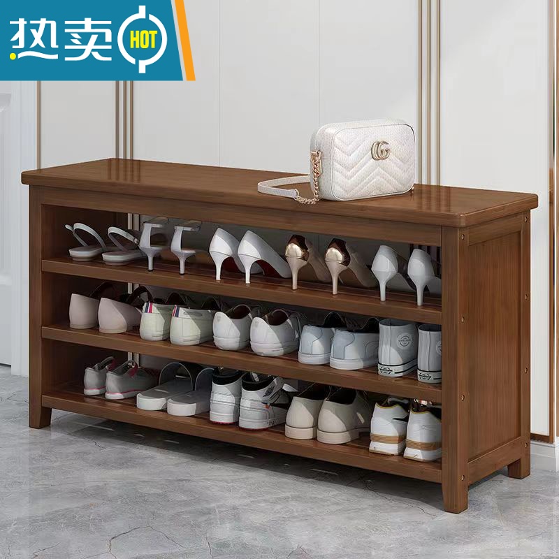 敬平换鞋凳一体进门鞋柜坐凳门口可坐式家用穿鞋凳经济型收纳实木鞋架收纳凳高清大图