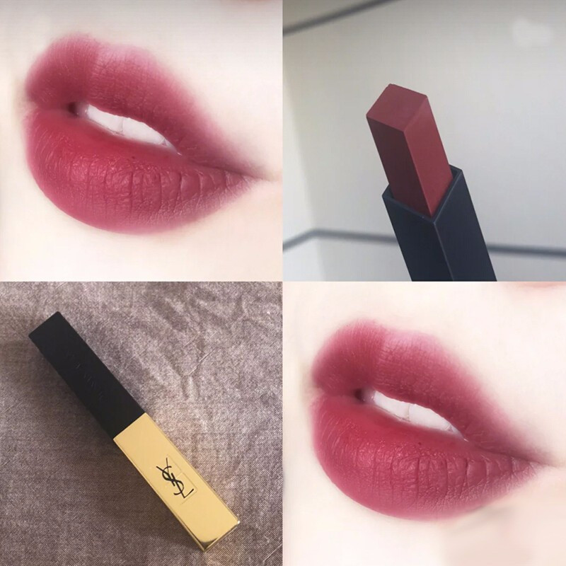 圣罗兰(YSL)小金条2018新款细管方管口红哑光雾面唇膏2.2g持久显色 哑光细管小金条唇膏18号红色浆果